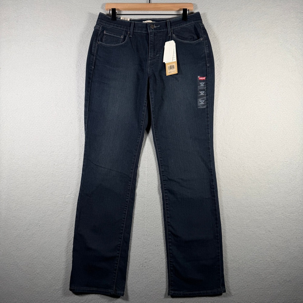 Levis 505 Straight Leg Jeans Women 10 Medium Dark Wash Indigo Mid Rise 155050113